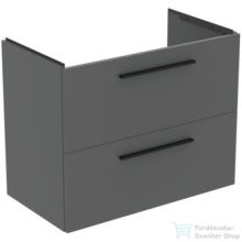  Ideal Standard I.LIFE A 80x44 cm-es 2 fiókos fali alsószekrény mosdó és fogantyú nélkül,Quartz grey matt T5256NG