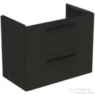 Ideal Standard I.LIFE A 80x44 cm-es 2 fiókos fali alsószekrény mosdó és fogantyú nélkül,Carbon grey matt T5256NV