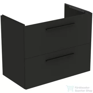 Ideal Standard I.LIFE A 80x44 cm-es 2 fiókos fali alsószekrény mosdó és fogantyú nélkül,Carbon grey matt T5256NV