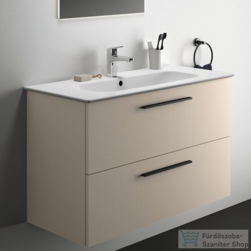 Ideal Standard I.LIFE A 100x44 cm-es 2 fiókos fali szekrény mosdó és fogantyú nélkül,Sand beige matt T5257NF