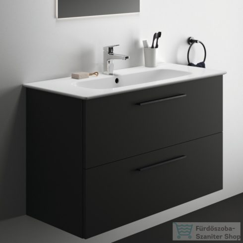 Ideal Standard I.LIFE A 100x44 cm-es 2 fiókos fali szekrény mosdó és fogantyú nélkül,Carbon grey matt T5257NV