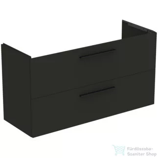 Ideal Standard I.LIFE A 120x44 cm-es 2 fiókos fali alsószekrény mosdó és fogantyú nélkül,Carbon grey matt T5258NV