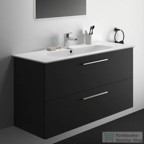 Ideal Standard I.LIFE A 120x44 cm-es 2 fiókos fali alsószekrény mosdó és fogantyú nélkül,Carbon grey matt T5258NV