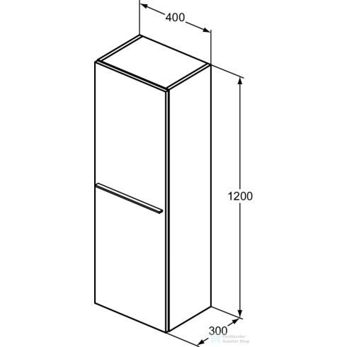 Ideal Standard I.Life A 40x30x120 cm-es 1 ajtós szekrény fogantyú nélkül,Sand beige matt T5261NF
