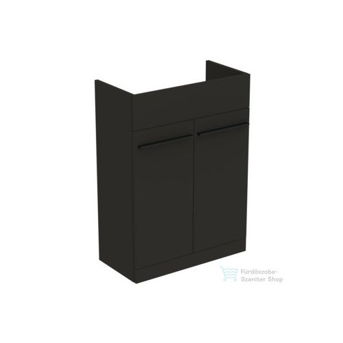 Ideal Standard I LIFE A 60x30 cm-es 2 ajtós álló alsószekrény mosdó,munkalap és fogantyú nélkül,Carbon grey matt T5262NV