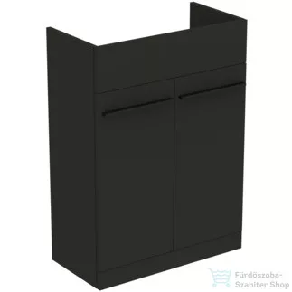 Ideal Standard I LIFE A 60x30 cm-es 2 ajtós álló alsószekrény mosdó,munkalap és fogantyú nélkül,Carbon grey matt T5262NV