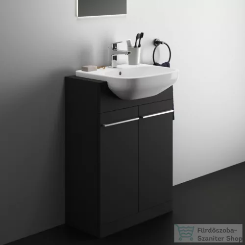Ideal Standard I LIFE A 60x30 cm-es 2 ajtós álló alsószekrény mosdó,munkalap és fogantyú nélkül,Carbon grey matt T5262NV