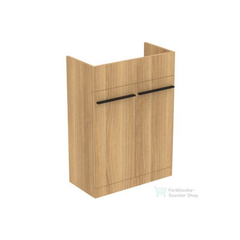 Ideal Standard I.LIFE A 60x30 cm-es 2 ajtós álló alsószekrény mosdó,munkalap és fogantyú nélkül,Natural oak T5262NX