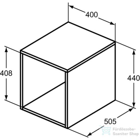 Ideal Standard I.Life B 40x50,5x44 cm-es nyitott oldalsó szekrény,Carbon grey matt T5268NV