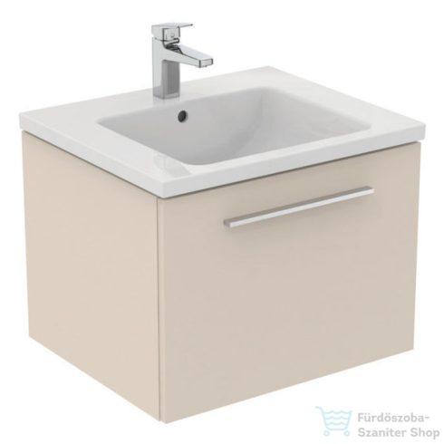 Ideal Standard I.Life B 60x50,5 cm-es 1 fiókos fali szekrény mosdó és fogantyú nélkül,Sand beige matt T5269NF