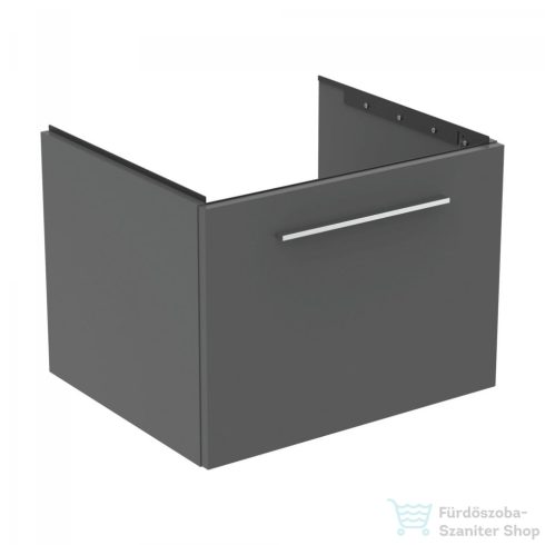 Ideal Standard I.Life B 60x50,5 cm-es 1 fiókos fali szekrény mosdó és fogantyú nélkül,Quartz grey matt T5269NG