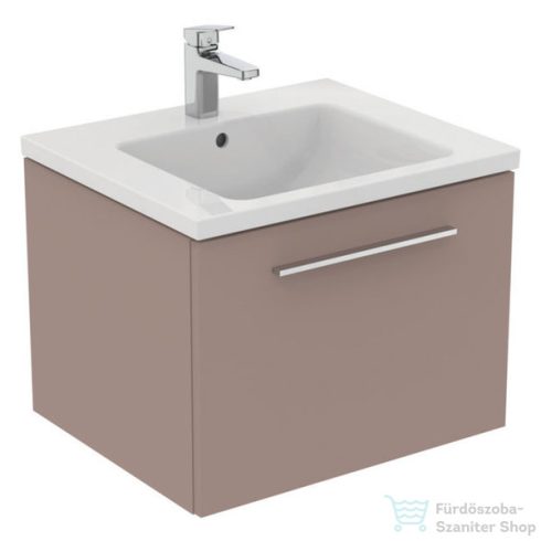 Ideal Standard I.Life B 60x50,5 cm-es 1 fiókos fali szekrény mosdó és fogantyú nélkül,Greige matt T5269NH