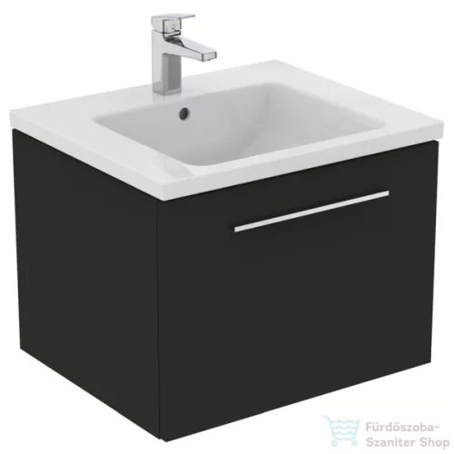 Ideal Standard I.Life B 60x50,5 cm-es 1 fiókos fali szekrény mosdó és fogantyú nélkül,Carbon grey matt T5269NV