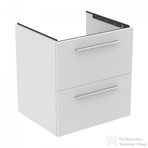 Ideal Standard I.Life B 60x50,5 cm-es 2 fiókos fali szekrény mosdó és fogantyú nélkül,matt fehér T5270DU