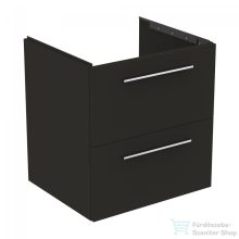   Ideal Standard I.Life B 60x50,5 cm-es 2 fiókos fali szekrény mosdó és fogantyú nélkül,Carbon grey matt T5270NV