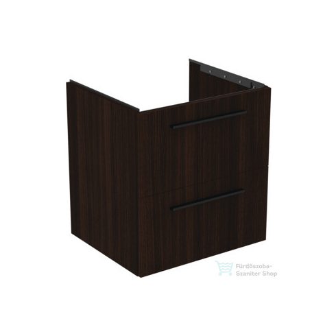Ideal Standard I.Life B 60x50,5 cm-es 2 fiókos fali szekrény mosdó és fogantyú nélkül,Coffee oak T5270NW