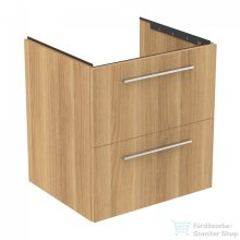   Ideal Standard I.Life B 60x50,5 cm-es 2 fiókos fali szekrény mosdó és fogantyú nélkül,Natural oak T5270NX