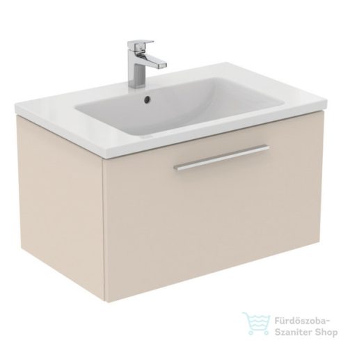 Ideal Standard I.Life B 80x50,5 cm-es 1 fiókos fali szekrény mosdó és fogantyú nélkül,Sand beige matt T5271NF