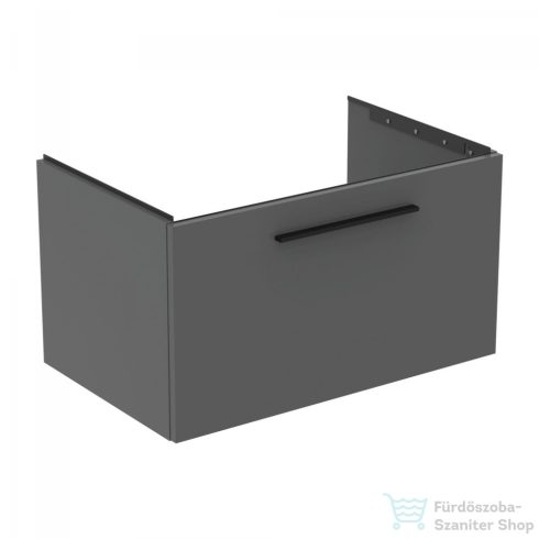Ideal Standard I.Life B 80x50,5 cm-es 1 fiókos fali szekrény mosdó és fogantyú nélkül,Quartz grey matt T5271NG