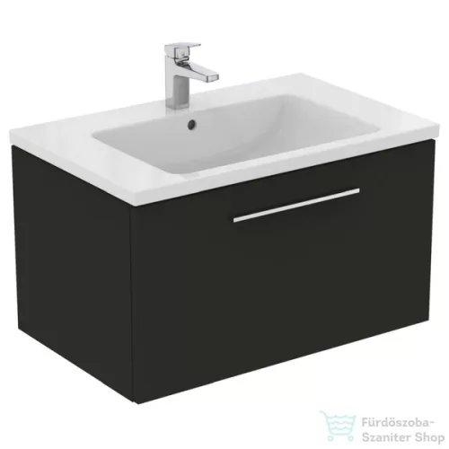 Ideal Standard I.Life B 80x50,5 cm-es 1 fiókos fali szekrény mosdó és fogantyú nélkül,Carbon grey matt T5271NV