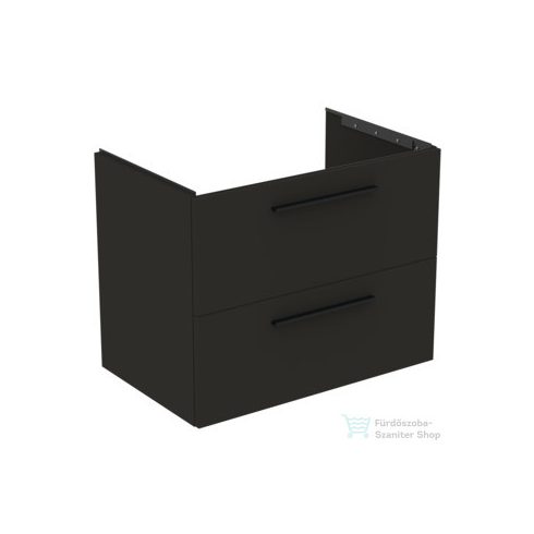 Ideal Standard I.Life B 80x50,5 cm-es 2 fiókos fali szekrény mosdó és fogantyú nélkül,Carbon grey matt T5272NV