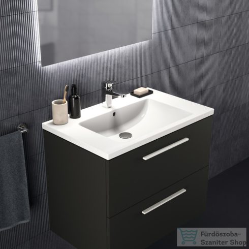 Ideal Standard I.Life B 80x50,5 cm-es 2 fiókos fali szekrény mosdó és fogantyú nélkül,Carbon grey matt T5272NV