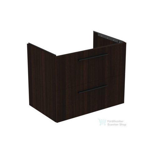 Ideal Standard I.Life B 80x50,5 cm-es 2 fiókos fali szekrény mosdó és fogantyú nélkül,Coffee oak T5272NW