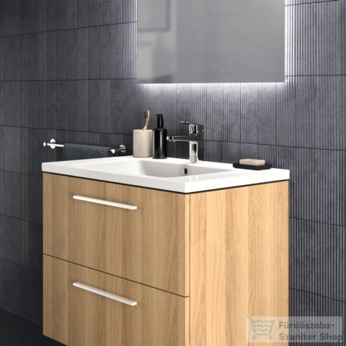 Ideal Standard I.Life B 80x50,5 cm-es 2 fiókos fali szekrény mosdó és fogantyú nélkül,Natural oak T5272NX