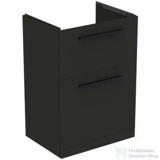 Ideal Standard I.LIFE A 60x44 cm-es 2 fiókos álló szekrény mosdó és fogantyú nélkül,Carbon grey matt T5273NV