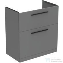   Ideal Standard I.LIFE A 80x44 cm-es 2 fiókos álló szekrény mosdó és fogantyú nélkül,Quratz grey matt T5274NG