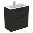 Ideal Standard I.LIFE A 80x44 cm-es 2 fiókos álló szekrény mosdó és fogantyú nélkül,Carbon grey matt T5274NV