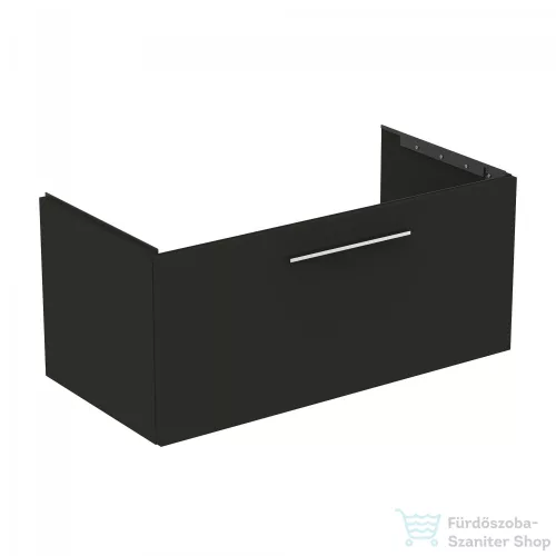 Ideal Standard I.Life B 100x50,5 cm-es 1 fiókos fali szekrény mosdó és fogantyú nélkül,Carbon grey matt T5275NV