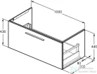 Ideal Standard I.Life B 100x50,5 cm-es 1 fiókos fali szekrény mosdó és fogantyú nélkül,Carbon grey matt T5275NV
