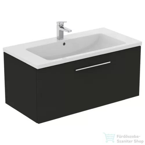 Ideal Standard I.Life B 100x50,5 cm-es 1 fiókos fali szekrény mosdó és fogantyú nélkül,Carbon grey matt T5275NV