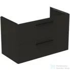 Ideal Standard I.Life B 100x50,5 cm-es 2 fiókos fali szekrény mosdó és fogantyú nélkül,Carbon grey matt T5276NV