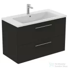 Ideal Standard I.Life B 100x50,5 cm-es 2 fiókos fali szekrény mosdó és fogantyú nélkül,Carbon grey matt T5276NV