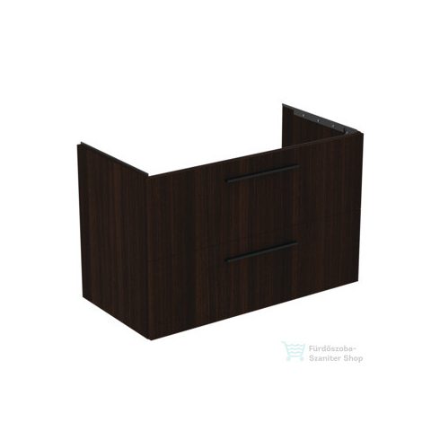 Ideal Standard I.Life B 100x50,5 cm-es 2 fiókos fali szekrény mosdó és fogantyú nélkül,Coffee oak T5276NW