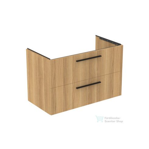 Ideal Standard I.Life B 100x50,5 cm-es 2 fiókos fali szekrény mosdó és fogantyú nélkül,Natural oak T5276NX