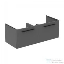   Ideal Standard I.Life B 120x50,5 cm-es 2 fiókos fali szekrény mosdó és fogantyú nélkül,Quartz grey matt T5277NG