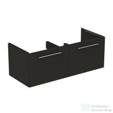  Ideal Standard I.Life B 120x50,5 cm-es 2 fiókos fali szekrény mosdó és fogantyú nélkül,Carbon grey matt T5277NV