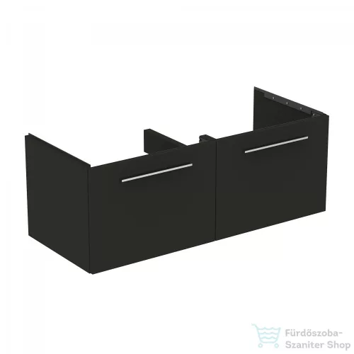 Ideal Standard I.Life B 120x50,5 cm-es 2 fiókos fali szekrény mosdó és fogantyú nélkül,Carbon grey matt T5277NV