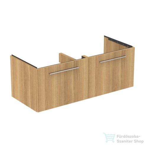 Ideal Standard I.Life B 120x50,5 cm-es 2 fiókos fali szekrény mosdó és fogantyú nélkül,Natural oak T5277NX