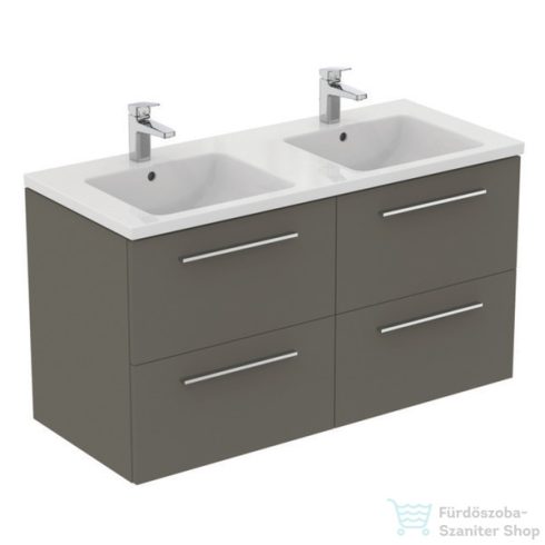 Ideal Standard I.Life B 120x50,5 cm-es 4 fiókos fali szekrény mosdó és fogantyú nélkül,Quartz grey matt T5278NG