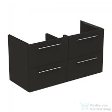   Ideal Standard I.Life B 120x50,5 cm-es 4 fiókos fali szekrény mosdó és fogantyú nélkül,Carbon grey matt T5278NV