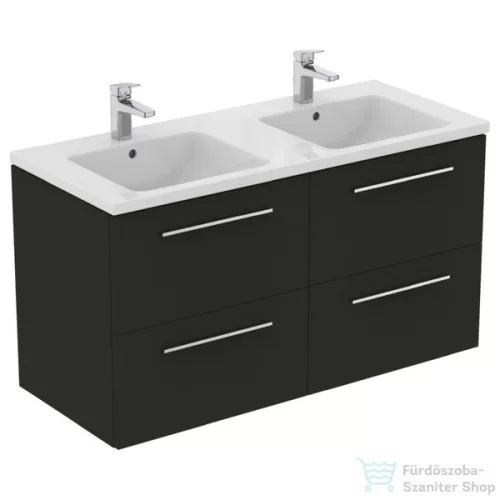 Ideal Standard I.Life B 120x50,5 cm-es 4 fiókos fali szekrény mosdó és fogantyú nélkül,Carbon grey matt T5278NV