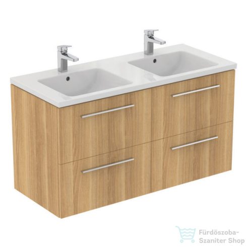 Ideal Standard I.Life B 120x50,5 cm-es 4 fiókos fali szekrény mosdó és fogantyú nélkül,Natural oak T5278NX