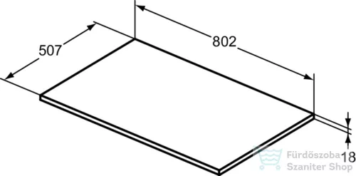 Ideal Standard I.LIFE B 80,2x50,7x1,8 cm-es pult bútorra,kivágás nélkül,matt fehér T5282DU