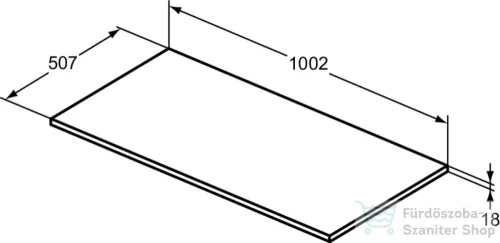 Ideal Standard I.LIFE B 100,2x50,7x1,8 cm-es pult bútorra,kivágás nélkül,Sand beige matt T5283NF