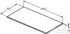 Ideal Standard I.LIFE B 100,2x50,7x1,8 cm-es pult bútorra,kivágás nélkül,Carbon grey matt T5283NV