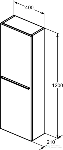 Ideal Standard I.Life S 40x21x120 cm-es 1 ajtós szekrény fogantyú nélkül,Coffee oak T5289NW